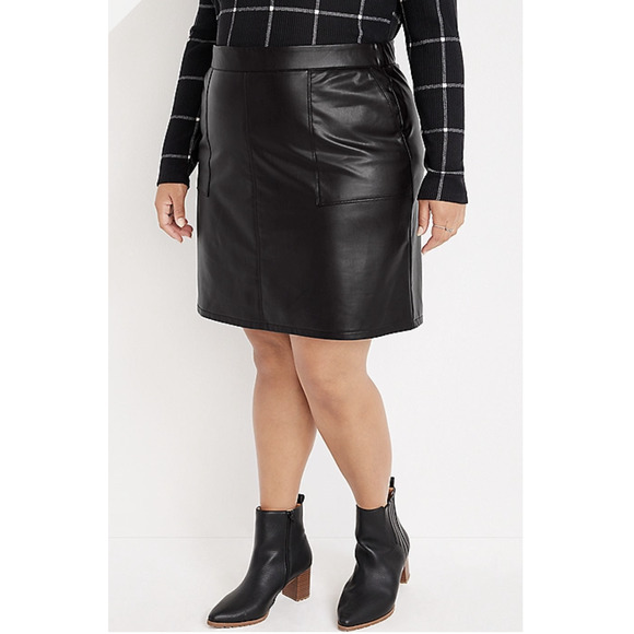Maurices Skirts Maurices Womens Faux Leather High Rise Skirt Plus